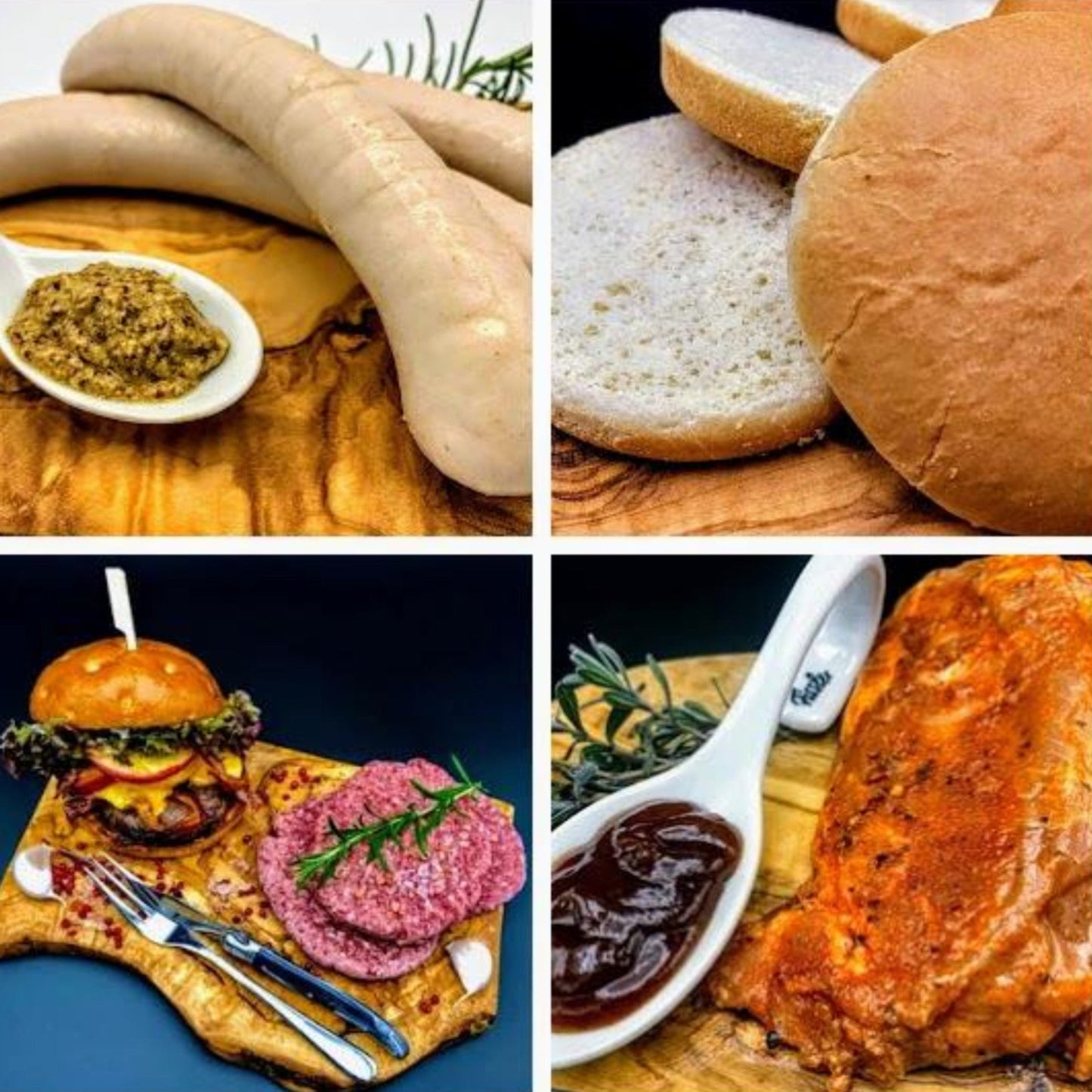 Grillapket, Steak, Bratwurst, Burger, Buns, Petties