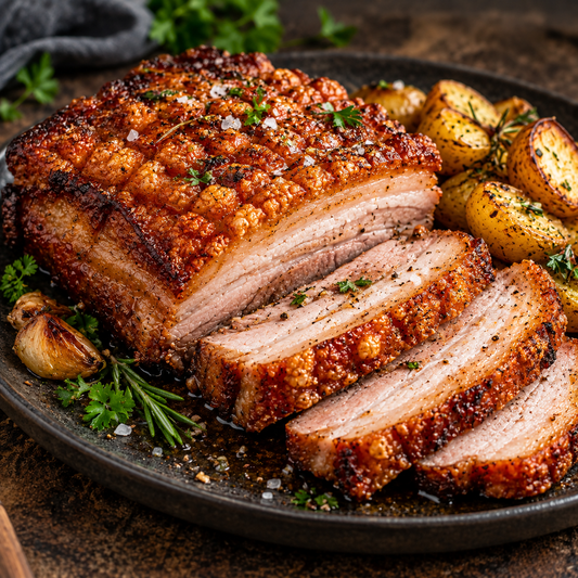 Schweinebauch ohne Knochen – Bauchfleisch am Stück: Klassisch aus dem Airfryer – Airfryer – Rezeptbild