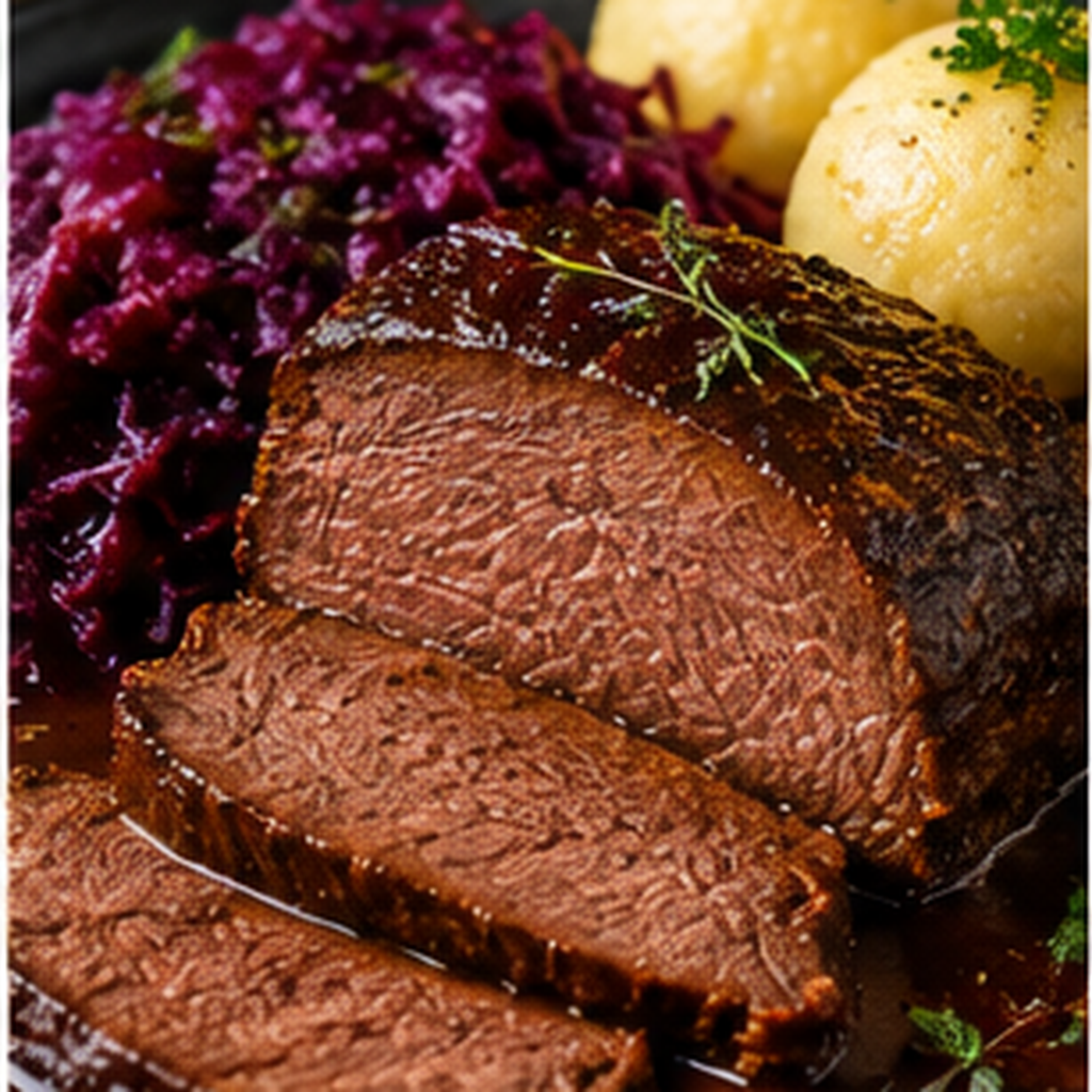 Klassischer Sauerbraten mit dunkler Sauce
