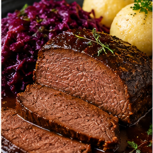 Klassischer Sauerbraten mit dunkler Sauce