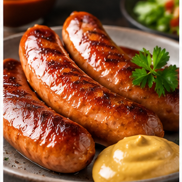Lauchzwiebel-Knacker mit Honig-Senf aus dem Airfryer – fertig zubereitet