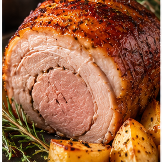 Spießbraten aus Schweinenacken – saftig aufgeschnitten