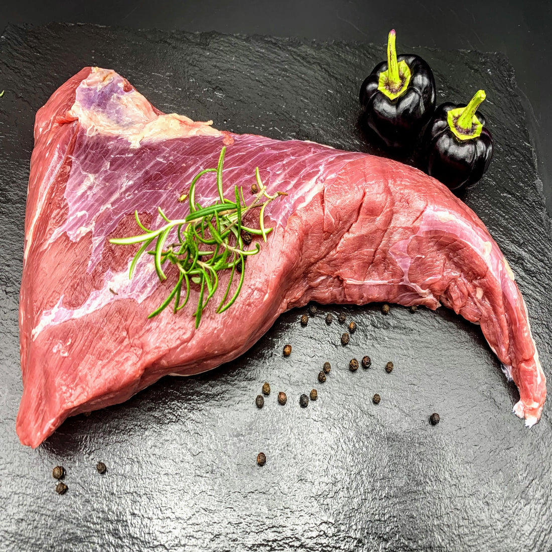 Bürgermeisterstück - Tri-Tip - Pastorenstück: Rauchige BBQ-Glasur mit Grillgemüse – Dein-Landmetzger.de