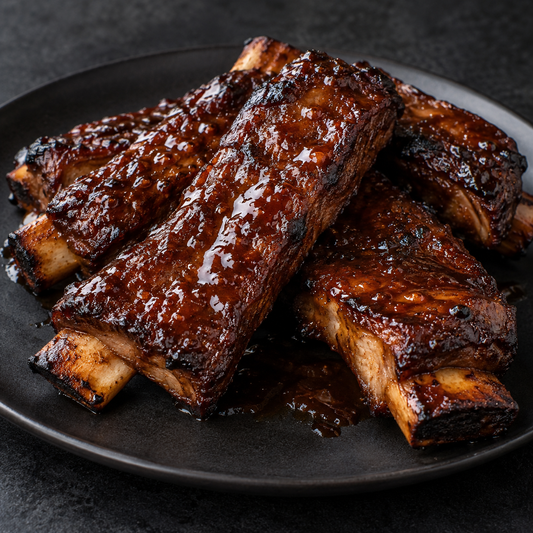 Beef Ribs mit rauchiger BBQ-Glasur vom Grill – fertig zubereitet