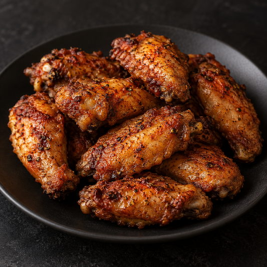 Marinierte Chicken Wings mit Kräutern und Knoblauch aus dem Ofen – fertig zubereitet