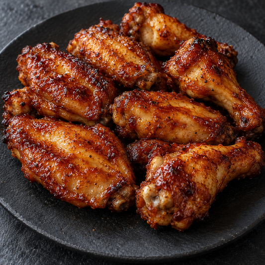 Chicken Wings vom Grill mit rauchiger, leicht karamellisierter BBQ-Glasur