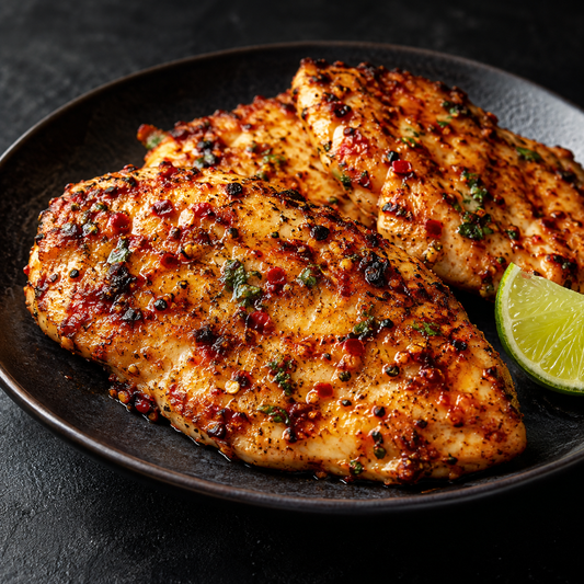Chili-Limetten-Hähnchenschnitzel im Airfryer – fertig zubereitet