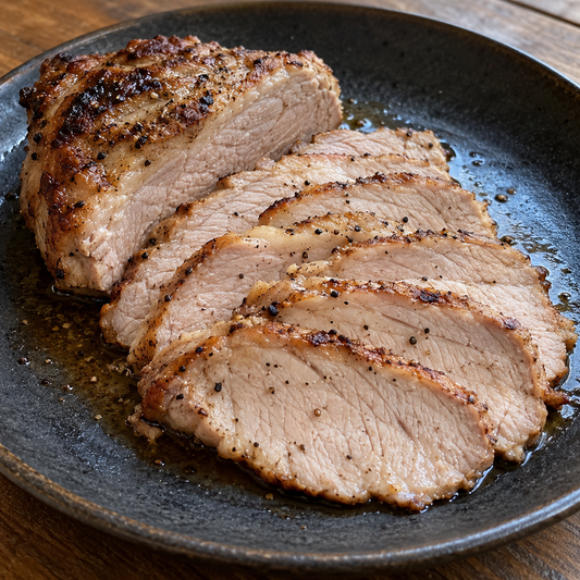 Cuscino klassisch vom Grill – durchgegarter Schweinecut in dünnen Scheiben mit der passenden Würzung