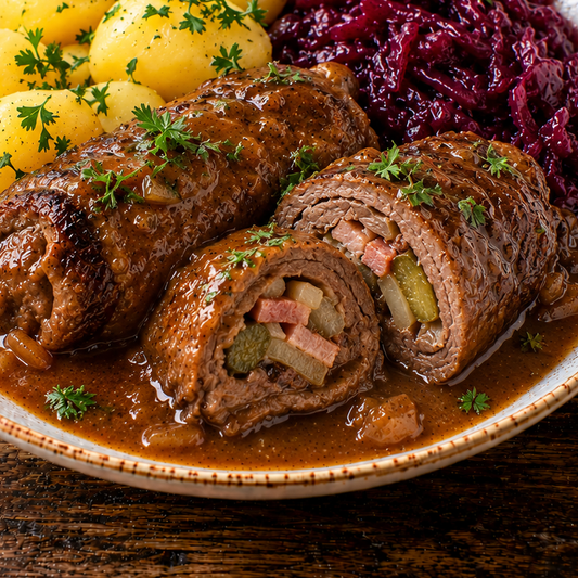 Hof-Rind Rinderroulade klassisch aus dem Ofen
