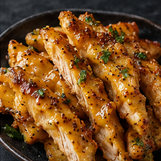 Honig-Senf-Hähnchenstreifen im Airfryer – fertig zubereitet