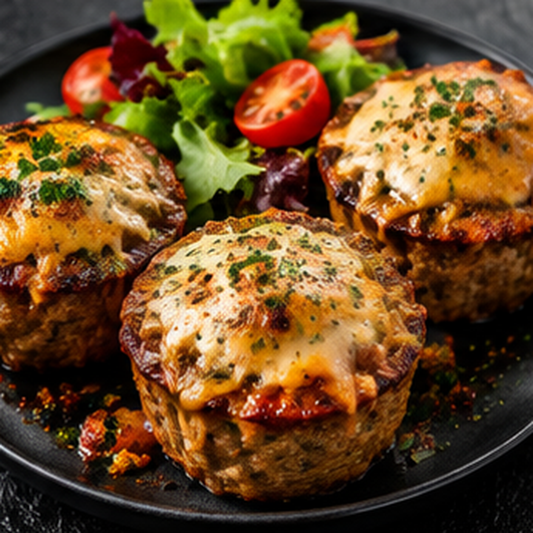 Kräuter-Parmesan-Mini-Hackbraten im Airfryer