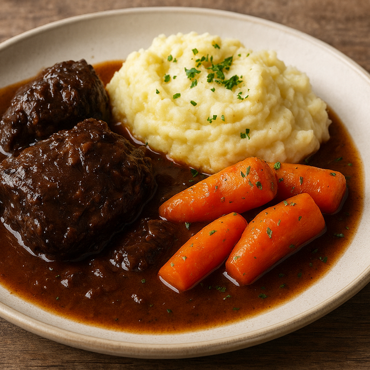 Geschmorte Ochsenbäckchen in Rotweinsauce