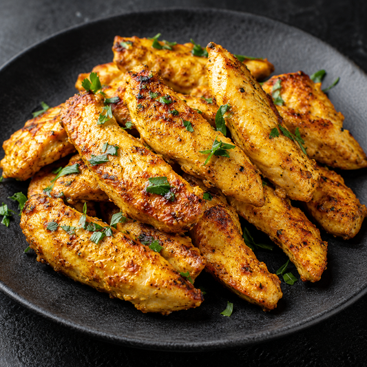 Paprika-Knoblauch-Hähnchenstreifen im Airfryer – fertig zubereitet