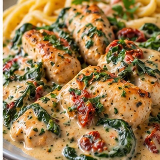Pesto-Pasta mit Hähnchenbrust – fertig zubereitet