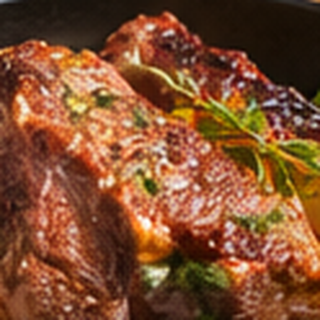 Fleischknochen v. Schwein / Pork Neck Bones: Klassisch geschmort – Schmoren – Rezeptbild