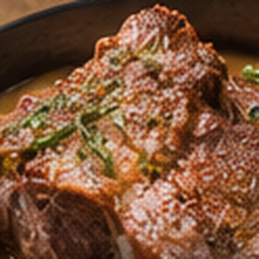 Fleischknochen v. Schwein / Pork Neck Bones: Senf-Kräuter – Schmoren – Rezeptbild