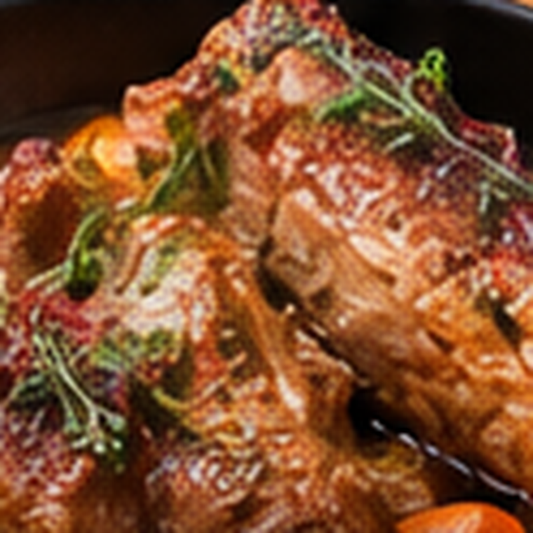 Fleischknochen v. Schwein / Pork Neck Bones: Wurzelgemüse – Schmoren – Rezeptbild