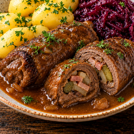 Kräuter-Rouladen mit Möhren und Sellerie