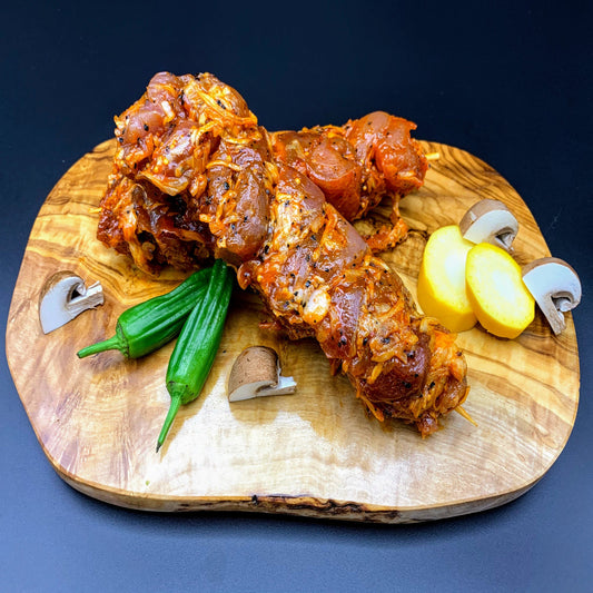 Souvlakispieße: klassisch vom Grill mit Zitrone