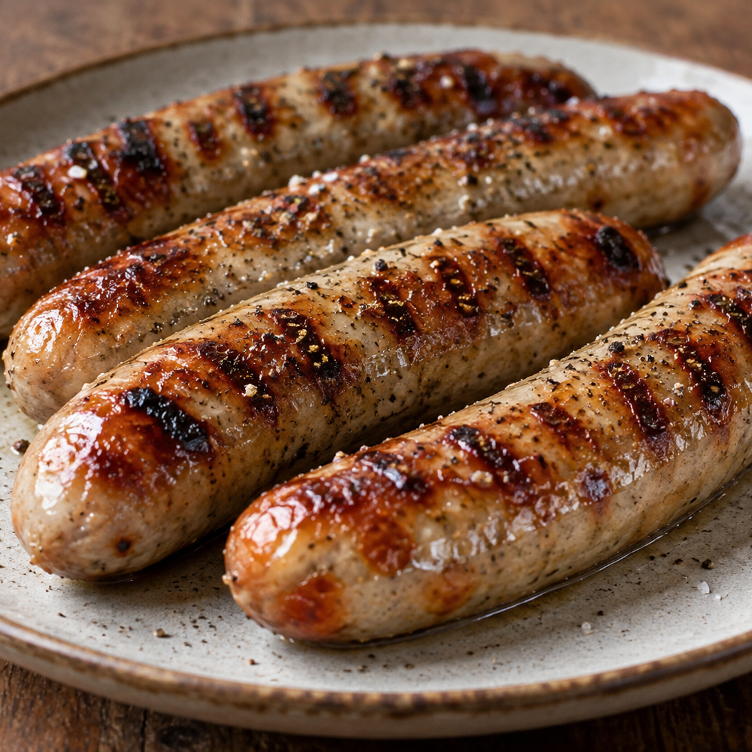 Willi Wurst klassisch vom Grill, goldbraun gegrillt