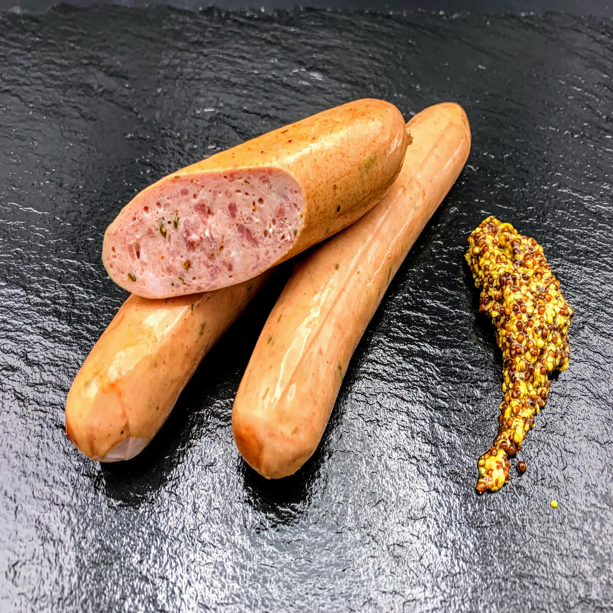 Lauchzwiebel Bockwurst / Knacker - natürlich im Naturdarm – handwerklich hergestellte Spezialität