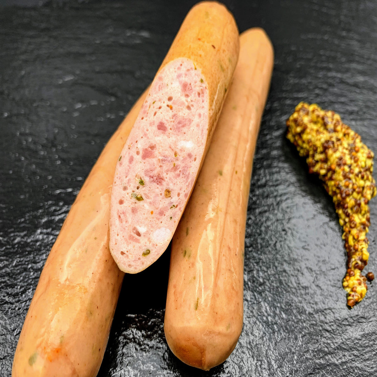 Lauchzwiebel Bockwurst / Knacker - natürlich im Naturdarm – handwerklich hergestellte Spezialität