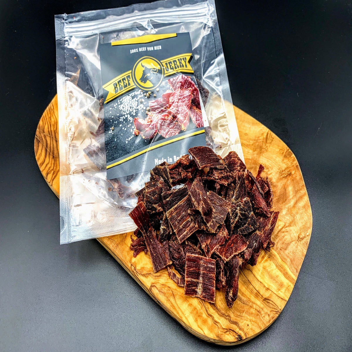 Beef Jerky 100% Beef von Hier – Gewürz für Küche und Grill